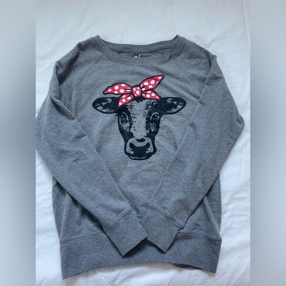 Instant Message Women’s Cow Crewneck - image 1